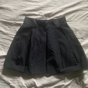 H&M WOMEN black pleated circle mini skirt sz 4 (SK 7)